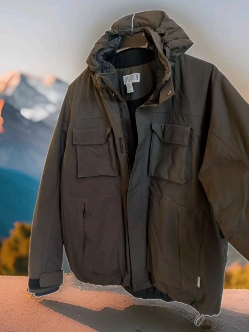 Duluth Trading Co Men's 2XL Brown Insulated Hooded Parka Jacket Thinsulate